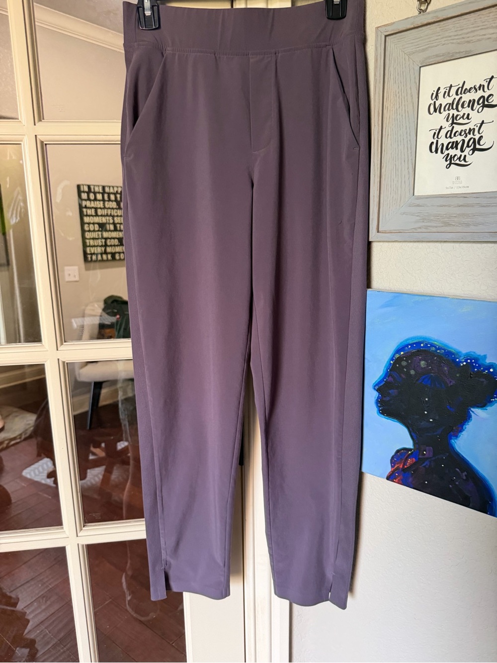 Athleta Sz 2 Women's Pull-On Slim Tapered Commuter Pants - Smoky Purple-Taupe